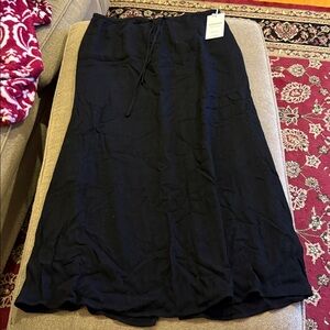 Elleven Women's Y2K Black Long Skirt Drawstring Size 2XL (TD)